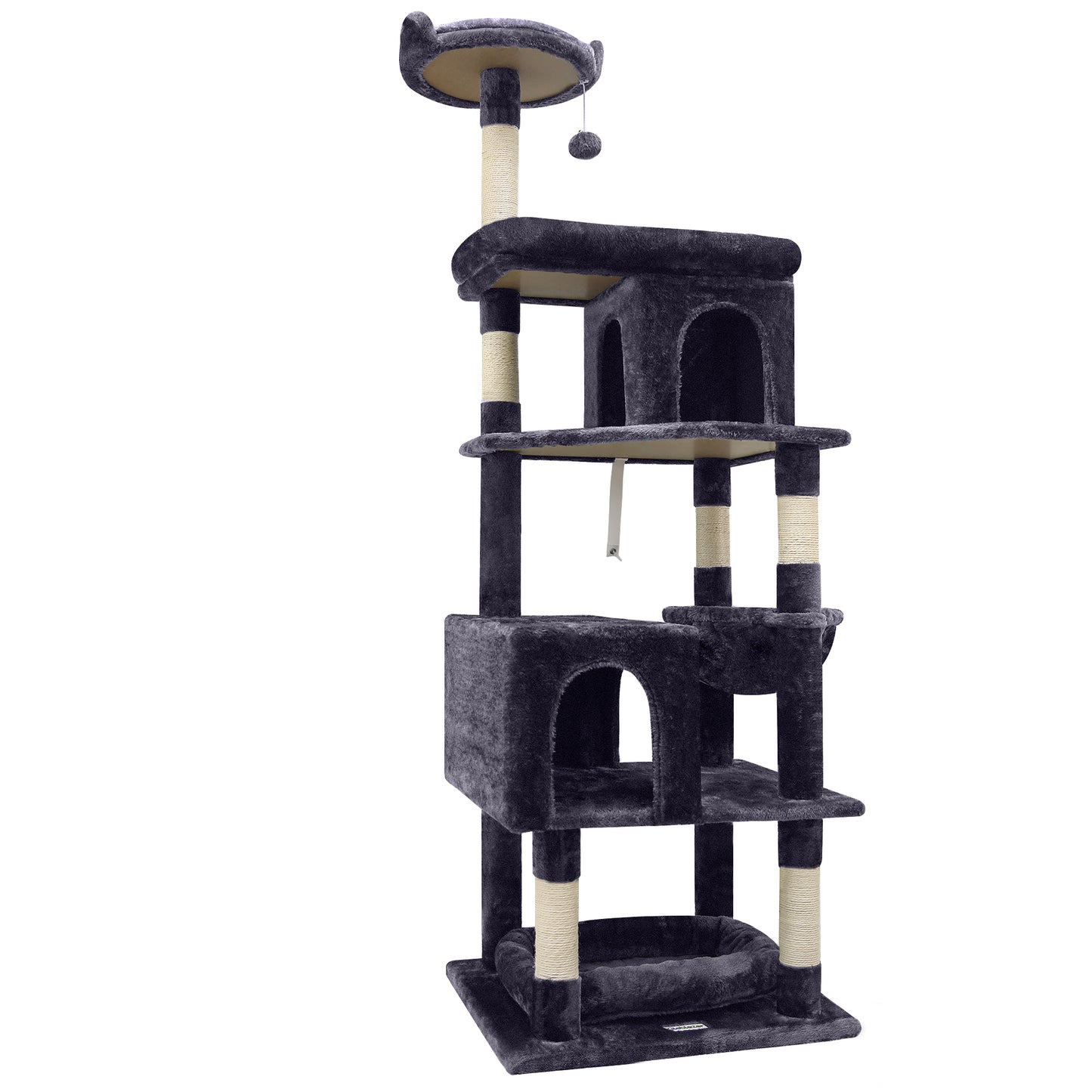 Globlazer Heavy Duty Cat Trees for Large Cats, Sturdy 72in Maine Coon Cat Tree for Large Cats 20 lbs+ Heavy Duty Cat Tower for Adult Biggest Cat with 6 Scratching Posts, Hammock, S72, Dark Gray