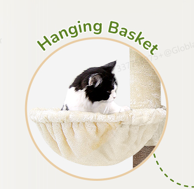 C66 Beige Cat Tree Accessories-Hanging Baskets