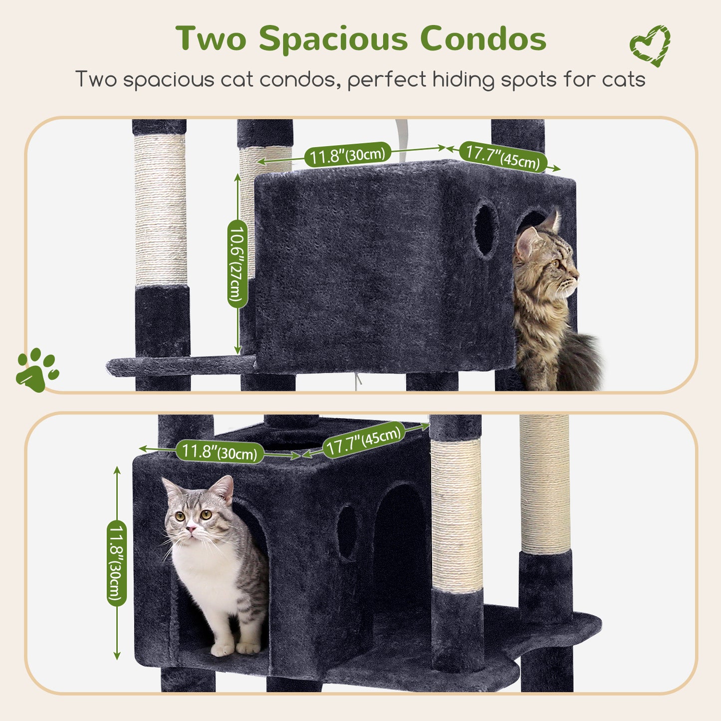 Globlazer Giant Cat Tree, 83 inch Cat Tree for Indoor Cats Large Big Adult, XXL Cat Tower with 9 Scratching Posts for 20lb+ Heavy Duty Large Adult Cats, F83, Dark Grey