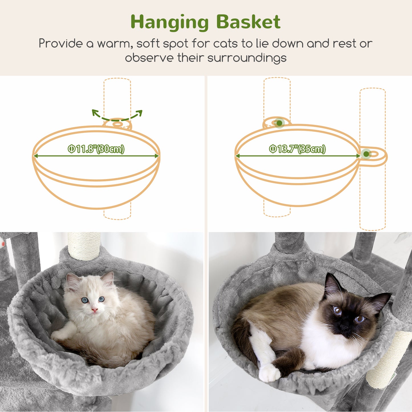 Globlazer Heavy Duty Cat Tree, 81 inch Extra Large Cat Tree for Indoor Cats Large Adult, Sturdy Cat Tower with 8 Scratching Post, 2 Cat Condos, 2 Platform, S81C, Light Grey